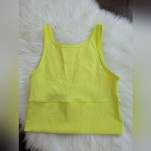 Lululemon Power Pivot Ribbed Tank Crop Cropped Top Neon Yellow Estimated 4-6